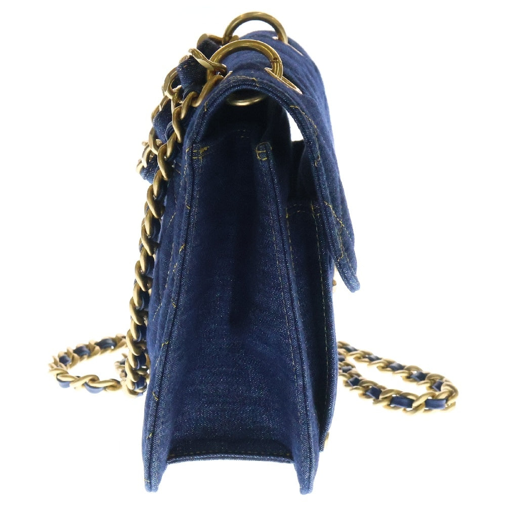 CHANEL(シャネル) マトラッセ デニム 2way チェーンショルダーバッグ ネイビー ゴールド金具 AS3932