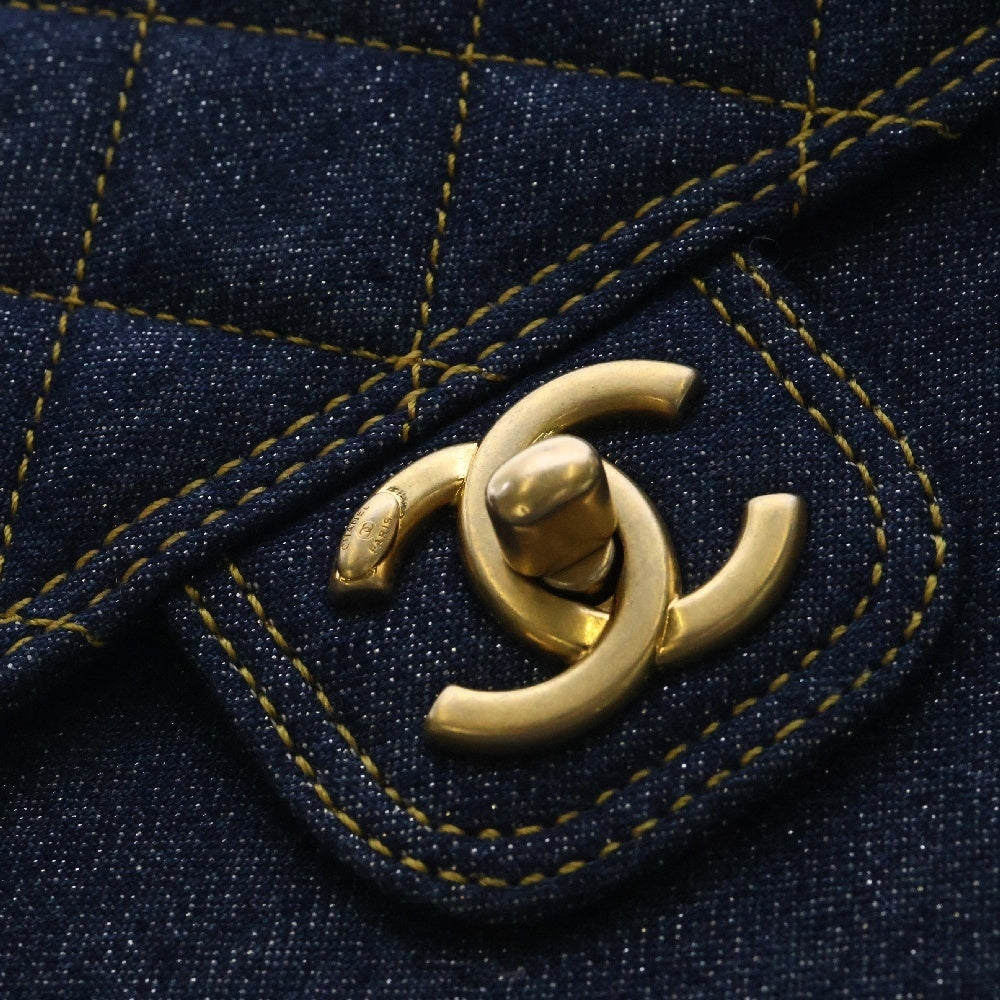 CHANEL(シャネル) マトラッセ デニム 2way チェーンショルダーバッグ ネイビー ゴールド金具 AS3932