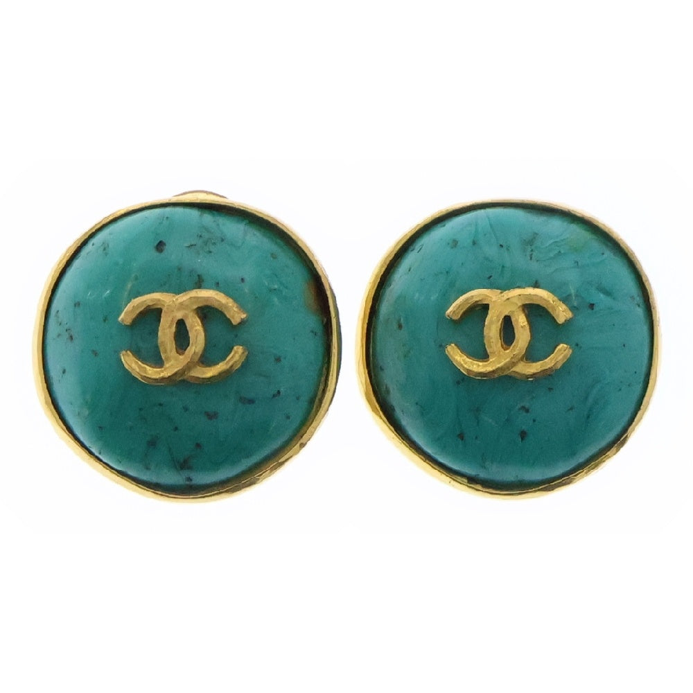 CHANEL(シャネル) ココマーク イヤリング イヤーアクセサリー ターコイズ ライトブルー×ゴールド 98P