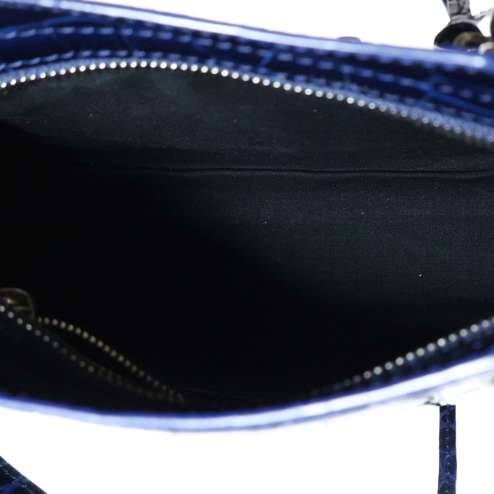 BALENCIAGA(バレンシアガ) CLASSIC MINI CITY クラシックミニシティ 2WAY クロコ型押し ハンドバッグ ショルダーバッグ ブルー 390160