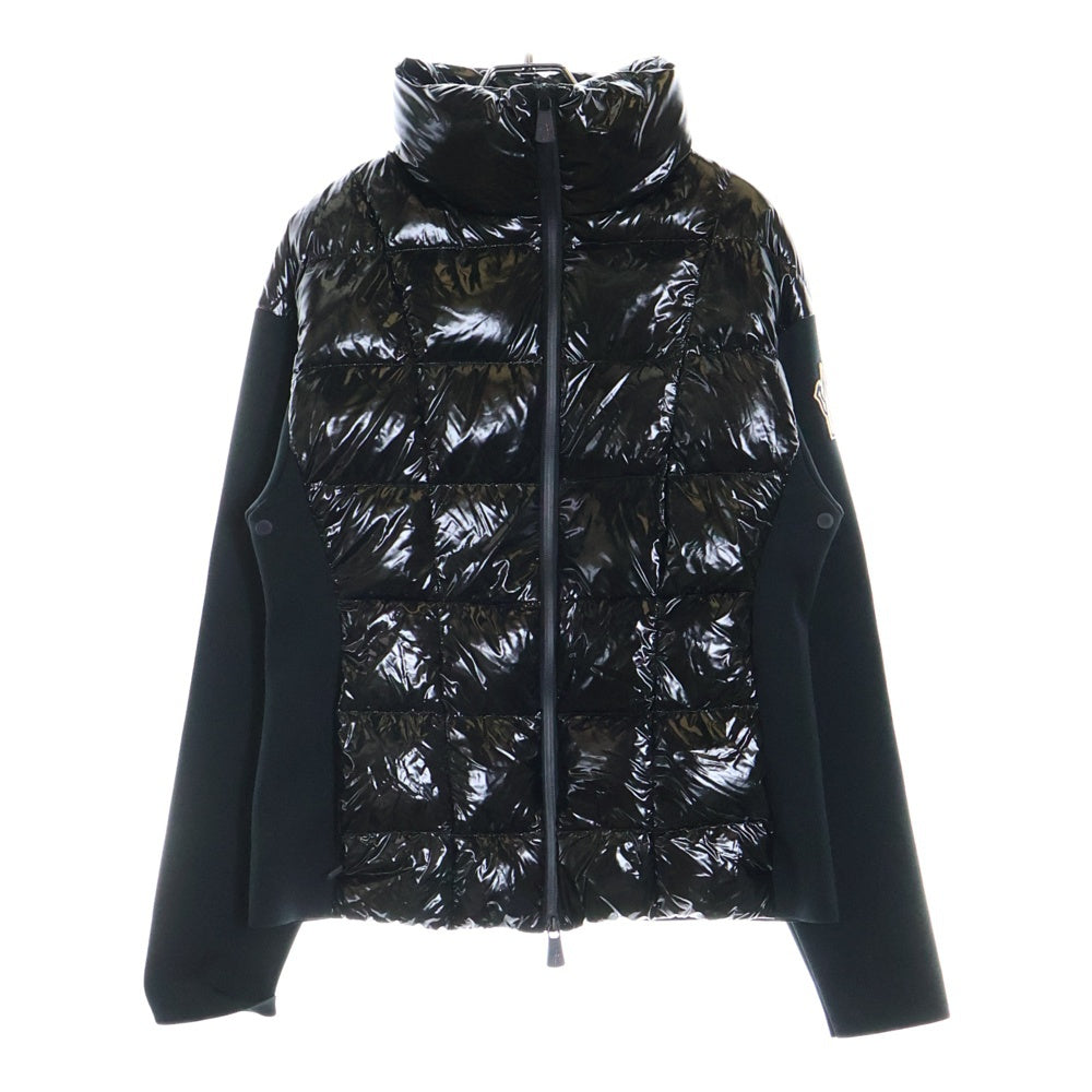 MONCLER GENIUS(モンクレール ジーニアス) 20AW CARDIGAN TRICOT リブ切り替え ワッペンロゴ ジップアップ ダウンジャケット ブラック F20989B50300 C9043