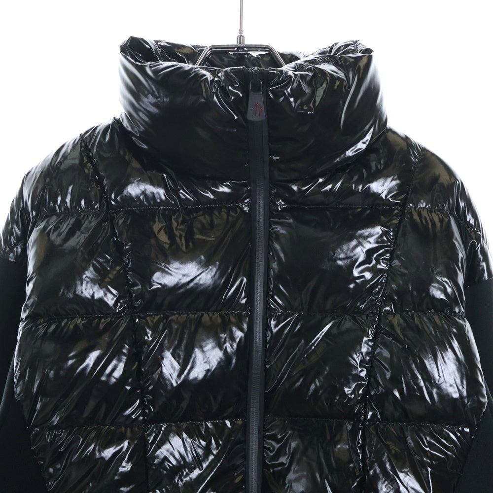 MONCLER GENIUS(モンクレール ジーニアス) 20AW CARDIGAN TRICOT リブ切り替え ワッペンロゴ ジップアップ ダウンジャケット ブラック F20989B50300 C9043