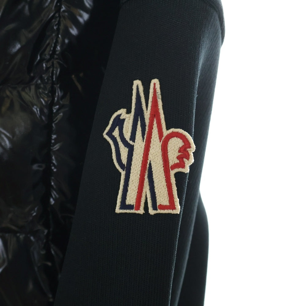 MONCLER GENIUS(モンクレール ジーニアス) 20AW CARDIGAN TRICOT リブ切り替え ワッペンロゴ ジップアップ ダウンジャケット ブラック F20989B50300 C9043