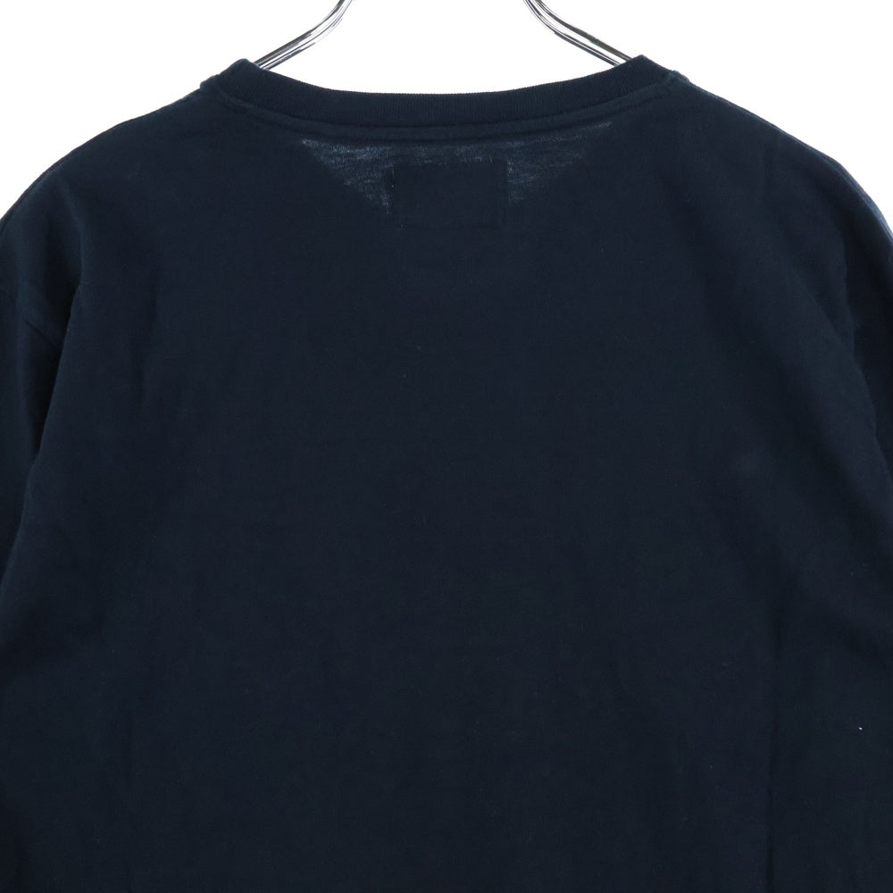 Vintage 55(ヴィンテージ 55) エンブレム 刺繍 クルーネック ロングスリーブ 長袖 Tシャツ カットソー ブラック