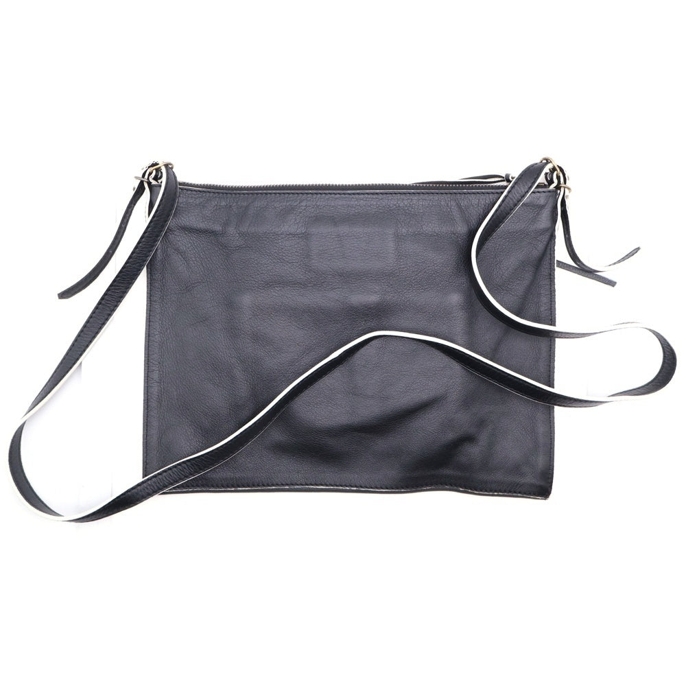 BALENCIAGA(バレンシアガ) ペーパー クロスボディバッグ レザーショルダーバッグ ブラック×ホワイト 299483