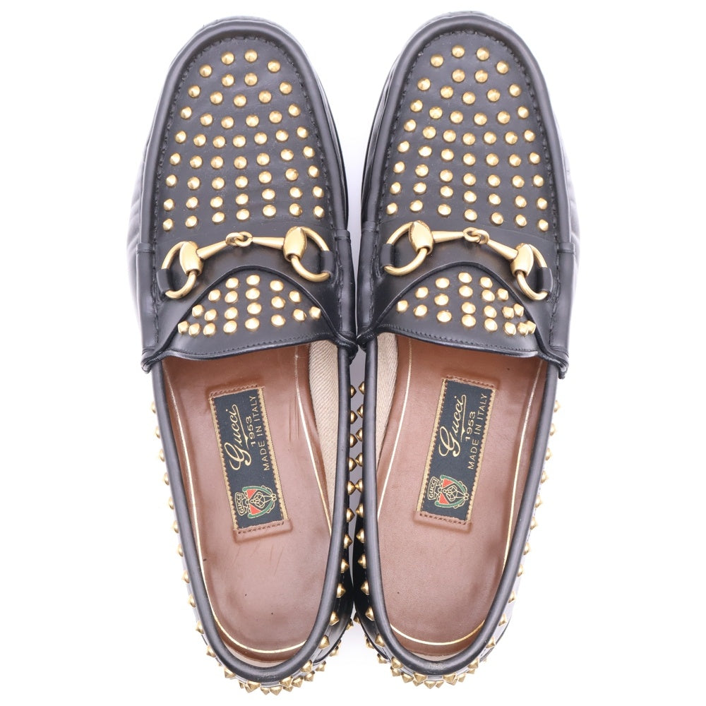 GUCCI(グッチ) 1953 60周年記念 ホースビット スタッズ レザー ローカットシューズ ローファー ブラック