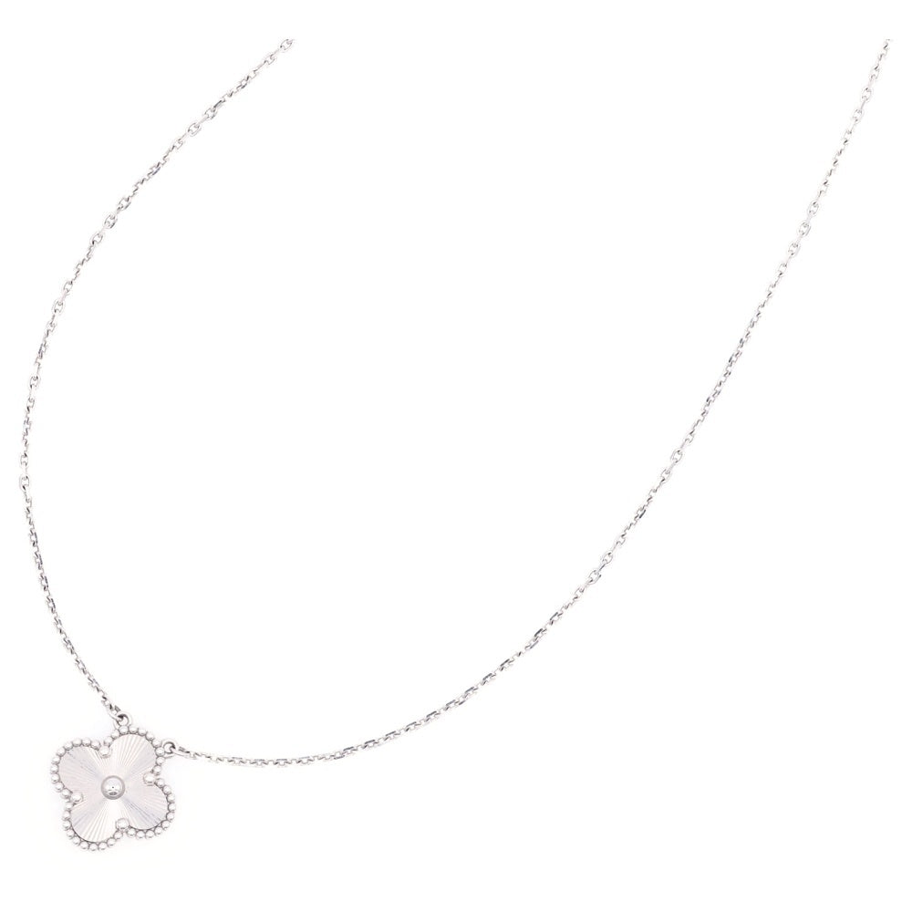 Van Cleef & Arpels(ヴァンクリーフアンドアーペル) ヴィンテージアルハンブラ ギョーシェ ネックレス K18WG ホワイトゴールド VCARP9XG00 ジュエリー アクセサリー
