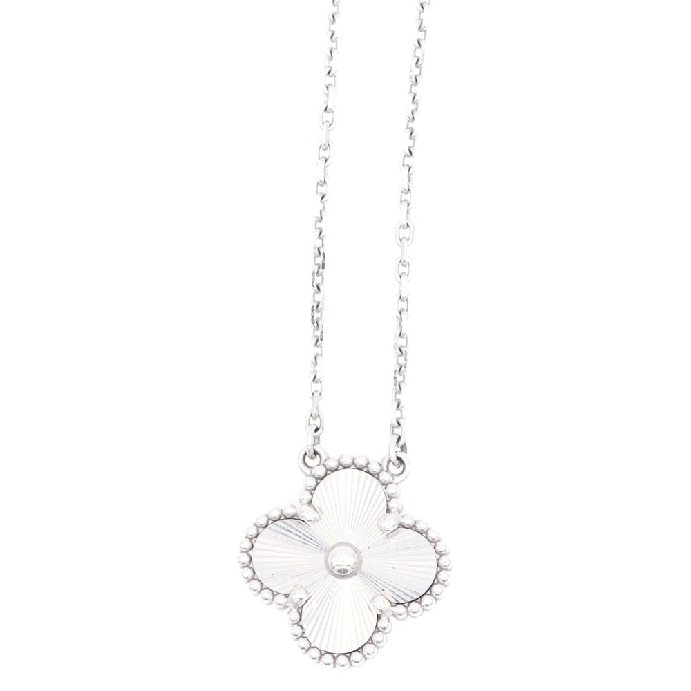 Van Cleef & Arpels(ヴァンクリーフアンドアーペル) ヴィンテージアルハンブラ ギョーシェ ネックレス K18WG ホワイトゴールド VCARP9XG00 ジュエリー アクセサリー