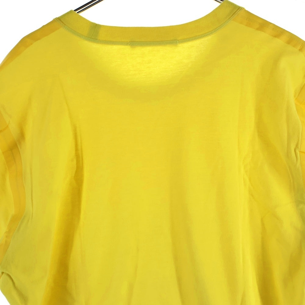 BALLY(バリー) テーピングデザイン 裾ロゴ刺繍 半袖Tシャツ カットソー イエロー レディース