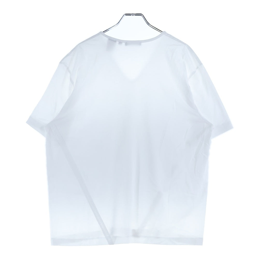 Donna Karan(ダナキャラン) Vネック コットン ポリエステル 半袖Tシャツ カットソー ホワイト レディース