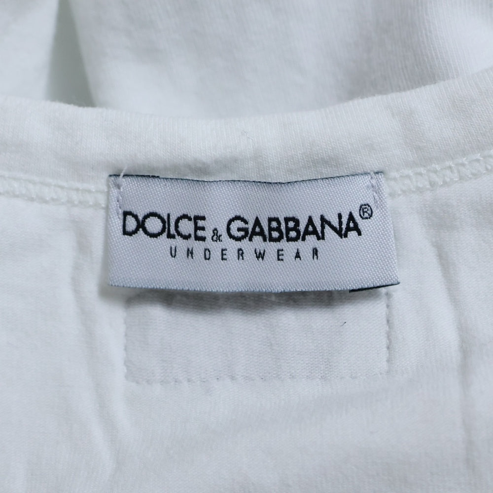 DOLCE & GABBANA(ドルチェアンドガッバーナ) バックワッペンロゴ クルーネック 半袖Tシャツ カットソー ホワイト
