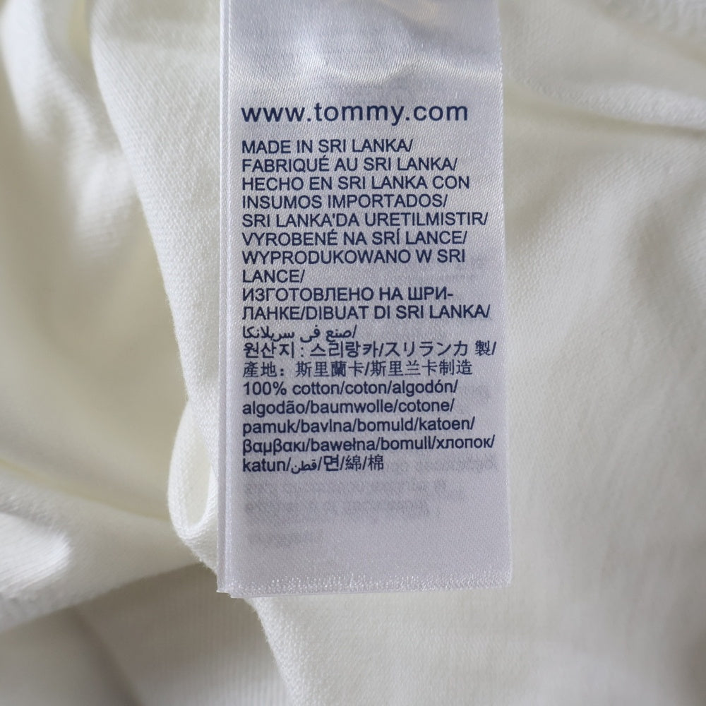 TOMMY HILFIGER(トミーヒルフィガー) ワンポイントロゴ刺繍 コットン 半袖ポロシャツ ホワイト