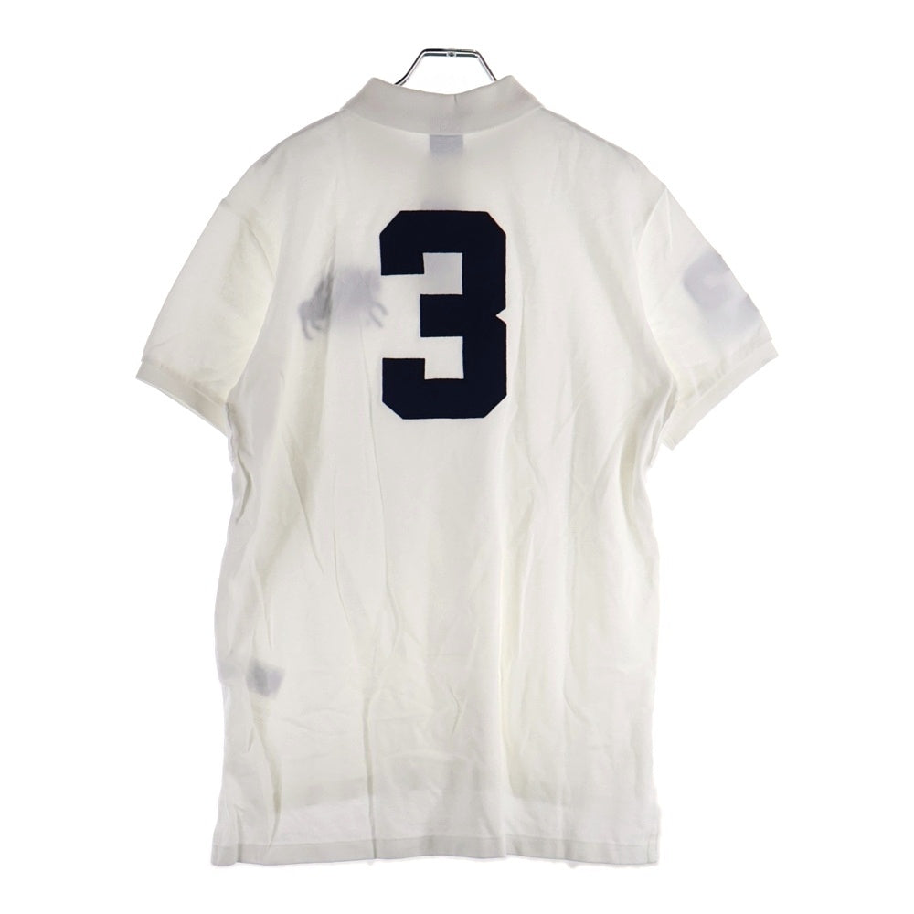 POLO RALPH LAUREN(ポロラルフローレン) ロゴ刺繍 バックワッペン ナンバリング 半袖ポロシャツ ホワイト