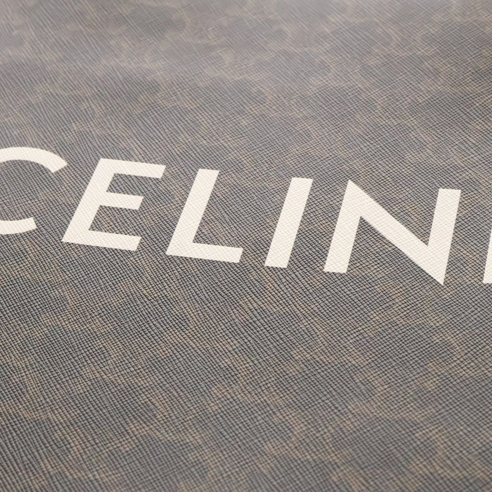 CELINE(セリーヌ) バーティカルカバ トリオンフ柄 スモール ロゴプリント PVC レザー 2WAY ハンド トート ショルダーバッグ ブラウン 191542