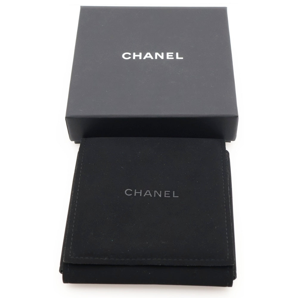 CHANEL(シャネル) ココチェーンピアス イヤーアクセサリー ブラック×シルバー レザー B25C