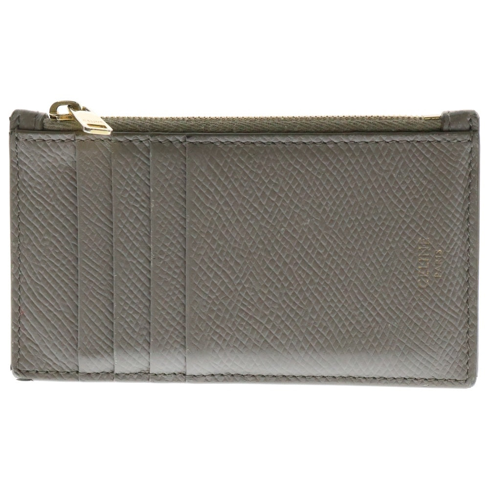 CELINE(セリーヌ) コンパクトジップ カードホルダー カードケース フラグメントケース 小銭入れ グレー/ベージュ