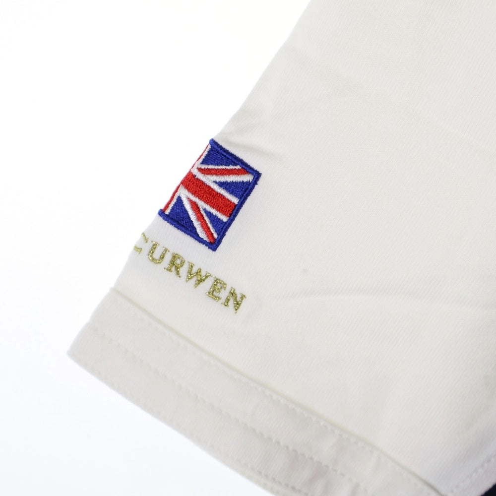 KENT&CURWEN(ケントアンドカーウェン) LONDON ロンドン ワッペンロゴ コットン 半袖ポロシャツ ホワイト/ネイビー