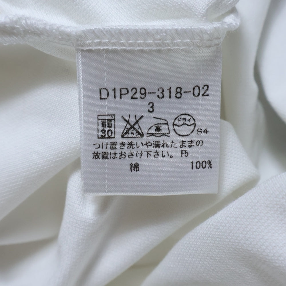 BURBERRY BLACK LABEL(バーバリー ブラックレーベル) ワンポイント ロゴ刺繍 コットン 半袖ポロシャツ ホワイト D1P29-318-02
