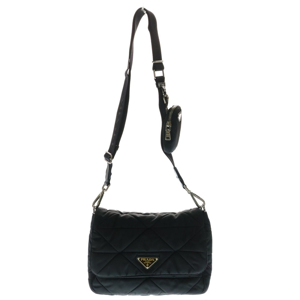 PRADA(プラダ) パデッド Re-Nylon ショルダーバッグ ブラックナイロン ミニポーチ 1BD290