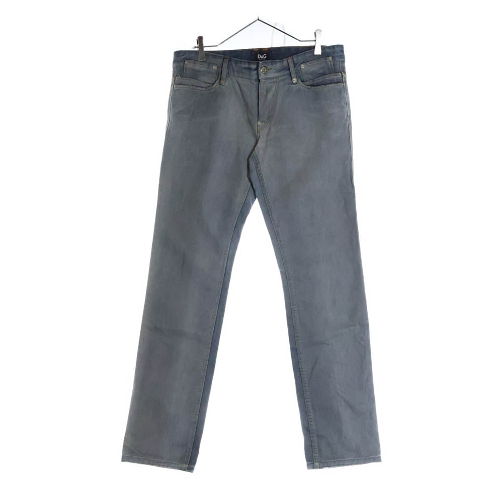 D&G(ディーアンドジー) AUDACIOUS VERY TIGHT ジップフライ ロゴパッチ ダメージ加工スキニーデニムパンツ ジーンズ ブルー R50212 SD499