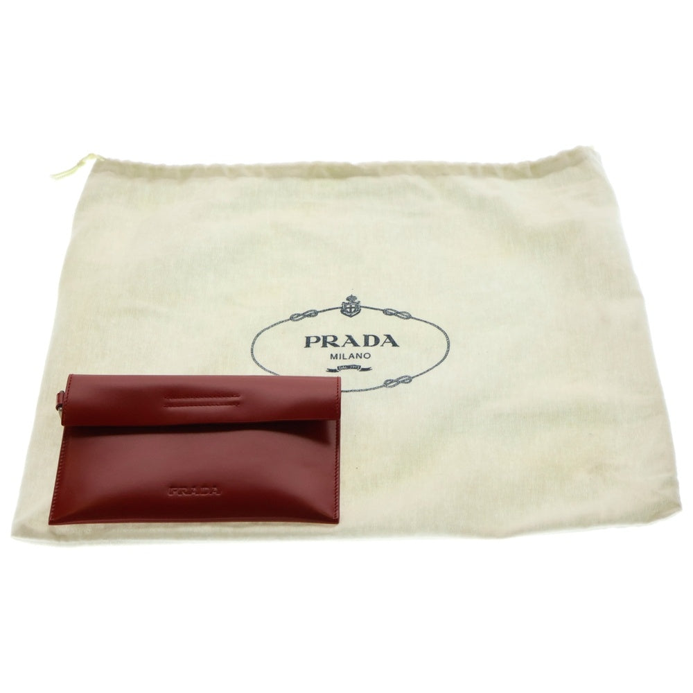 PRADA(プラダ) ロゴ パンチング ハンドバッグ トートバッグ レッド レザー