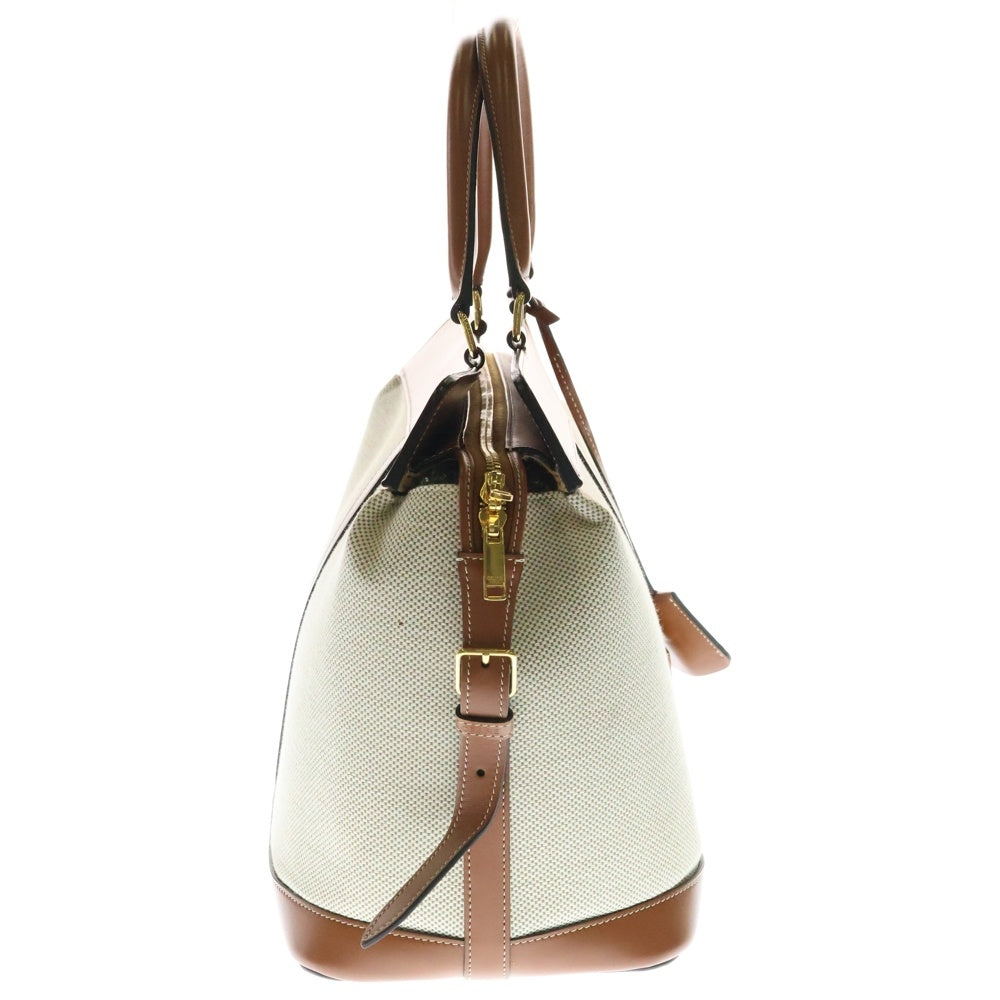 CELINE(セリーヌ) CABAS DE FRANCE カバ ド フランス 2WAY レザー切替キャンパスハンドバッグ ショルダーバッグ ベージュ/ブラウン