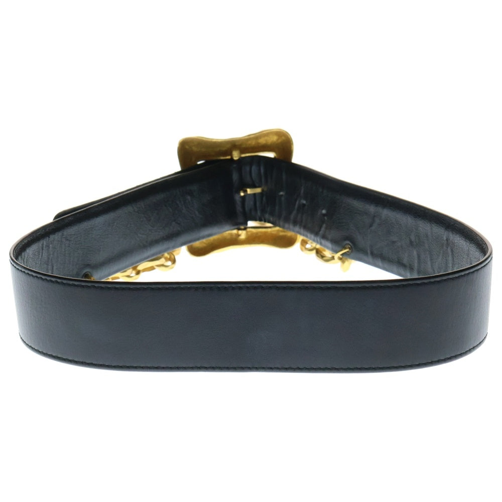 CHANEL(シャネル) ココマーク チェーンベルト ブラック ゴールド金具 #75/30