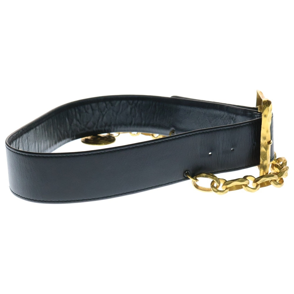 CHANEL(シャネル) ココマーク チェーンベルト ブラック ゴールド金具 #75/30