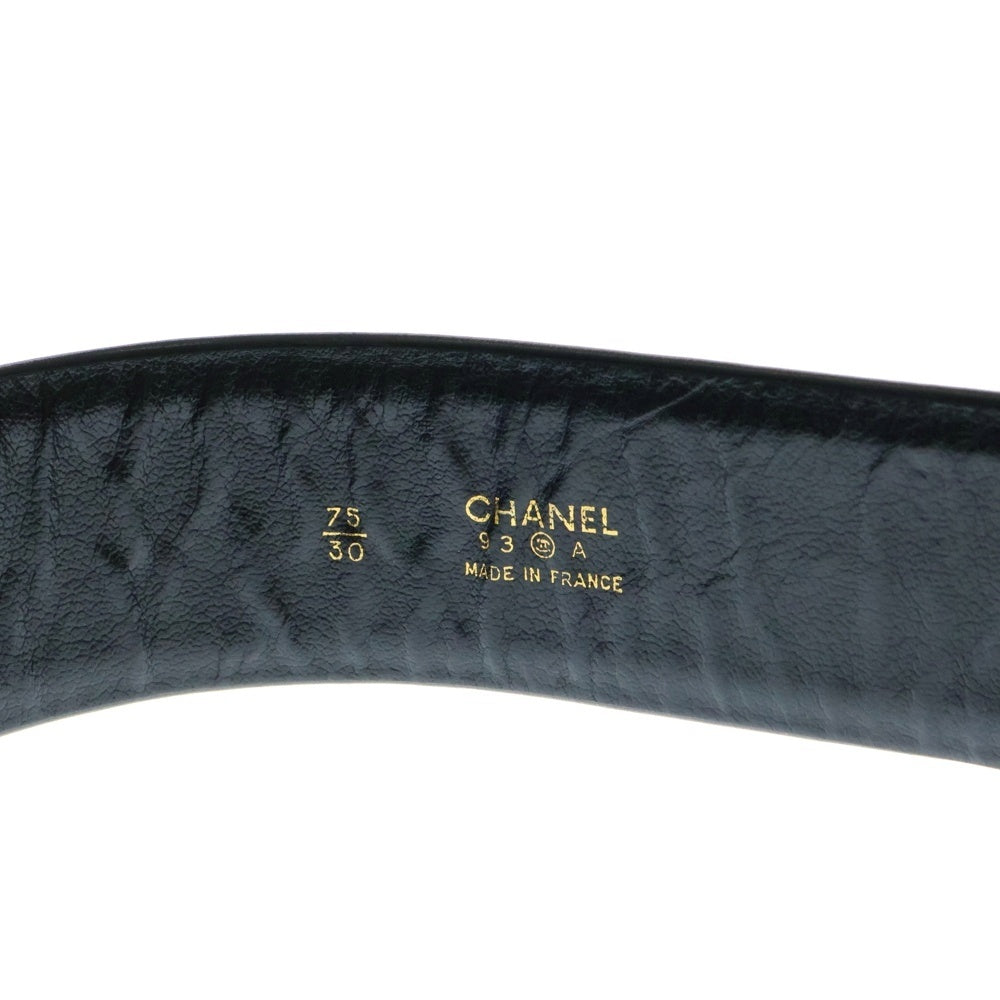 CHANEL(シャネル) ココマーク チェーンベルト ブラック ゴールド金具 #75/30