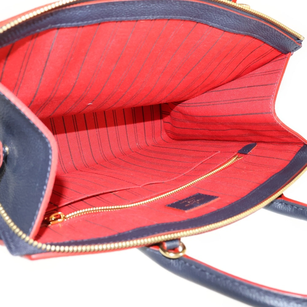 LOUIS VUITTON(ルイヴィトン) モノグラムアンプラント ポンヌフMM 2WAY レザーハンドバッグ ショルダーバッグ ブルー/レッド レディース M42817