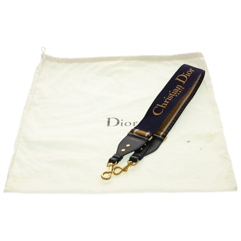 DIOR(ディオール) エンブロイダリーロゴストラップ グレインレザー サドルバッグ ワンショルダー ブラック レディース