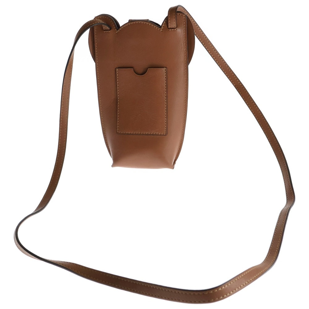 LOEWE(ロエベ) ポケット アナグラムロゴ レザー フォン ショルダー ポーチ クロスボディ バッグ ブラウン C623B02X04