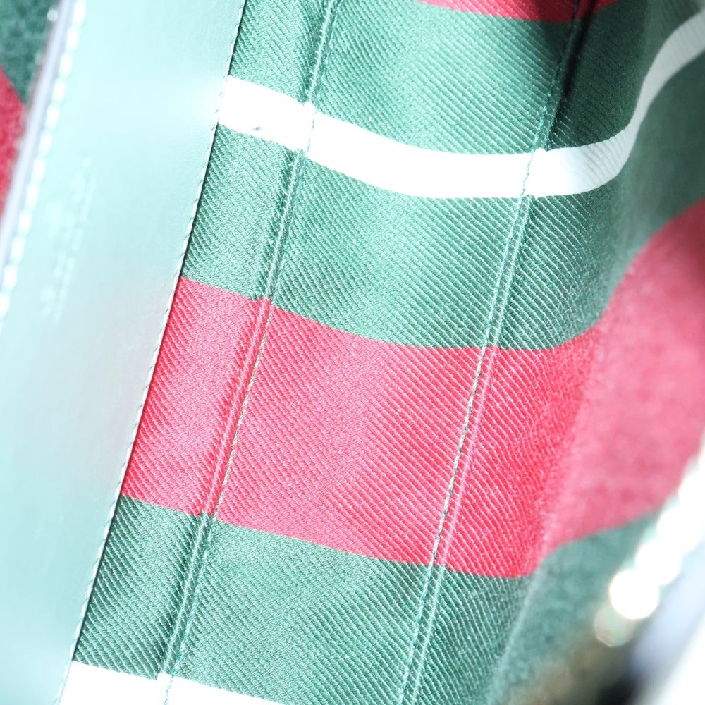 GUCCI(グッチ) GGスプリーム 2WAYショルダーバッグ ハンドバッグ ライトグリーン ゴールド金具 レザー×PVC 815218
