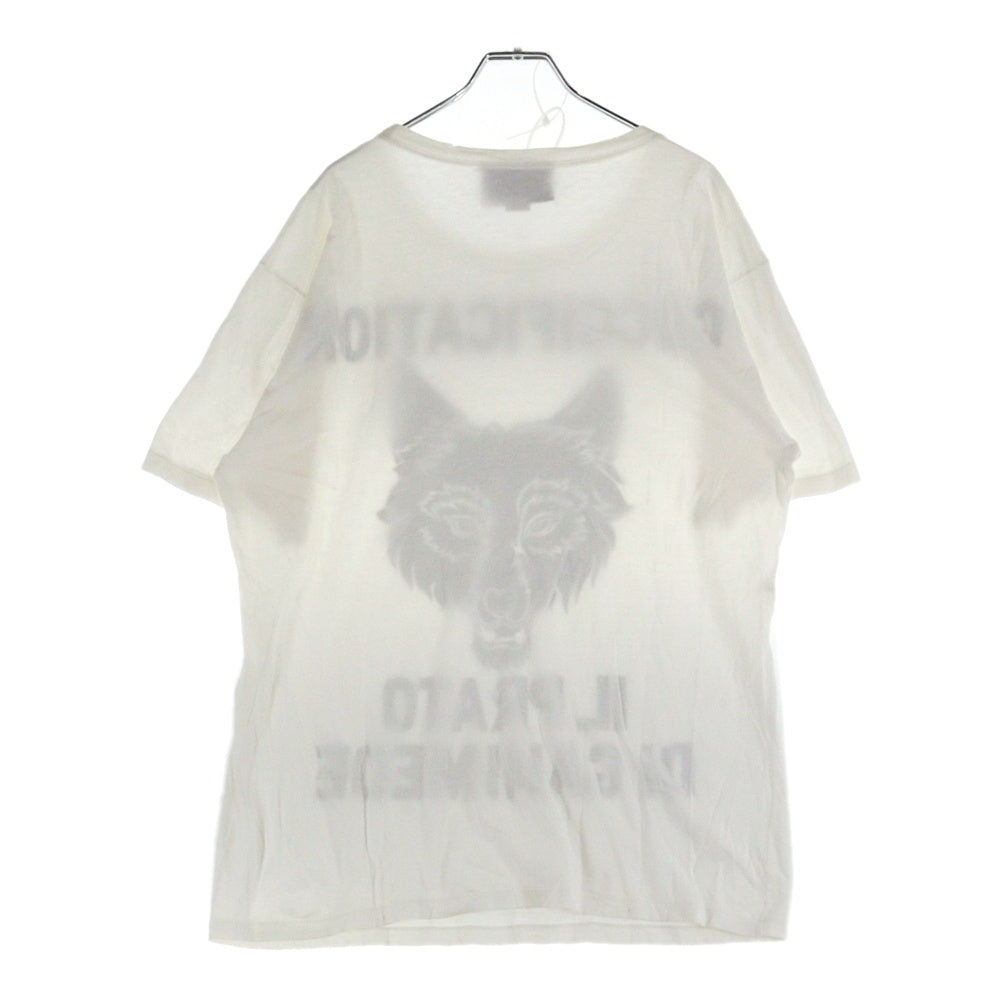 GUCCI(グッチ) GUCCIFICATION ウルフ ロゴプリント クルーネック 半袖Tシャツ カットソー ホワイト