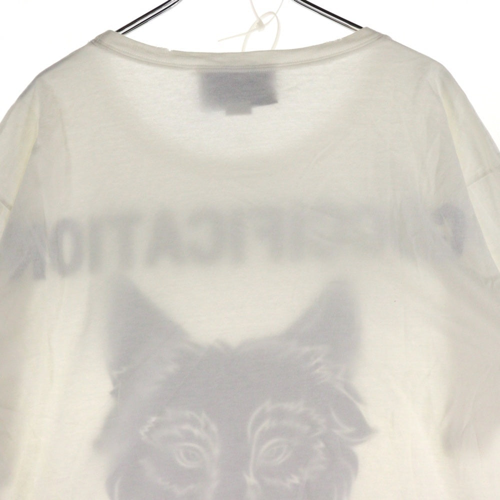 GUCCI(グッチ) GUCCIFICATION ウルフ ロゴプリント クルーネック 半袖Tシャツ カットソー ホワイト