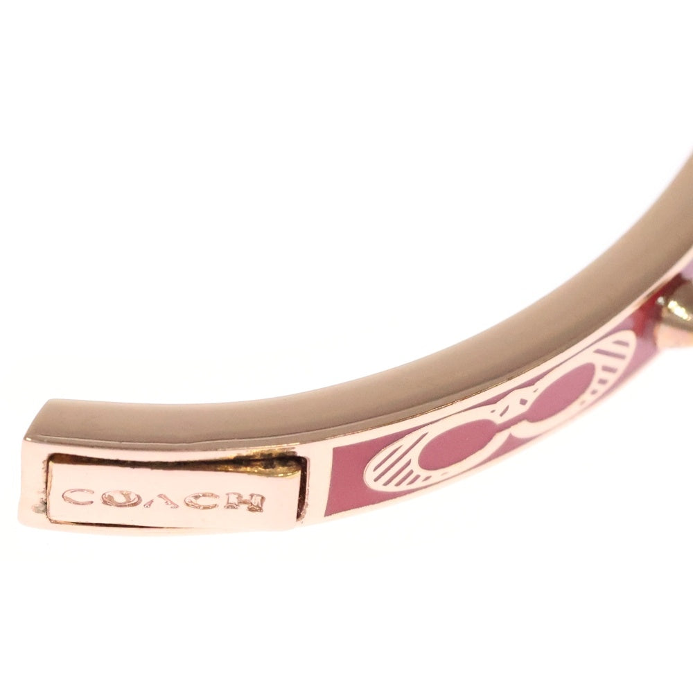 COACH(コーチ) シグネチャー スタッズ バングル ブレスレット ピンクゴールド/レッド