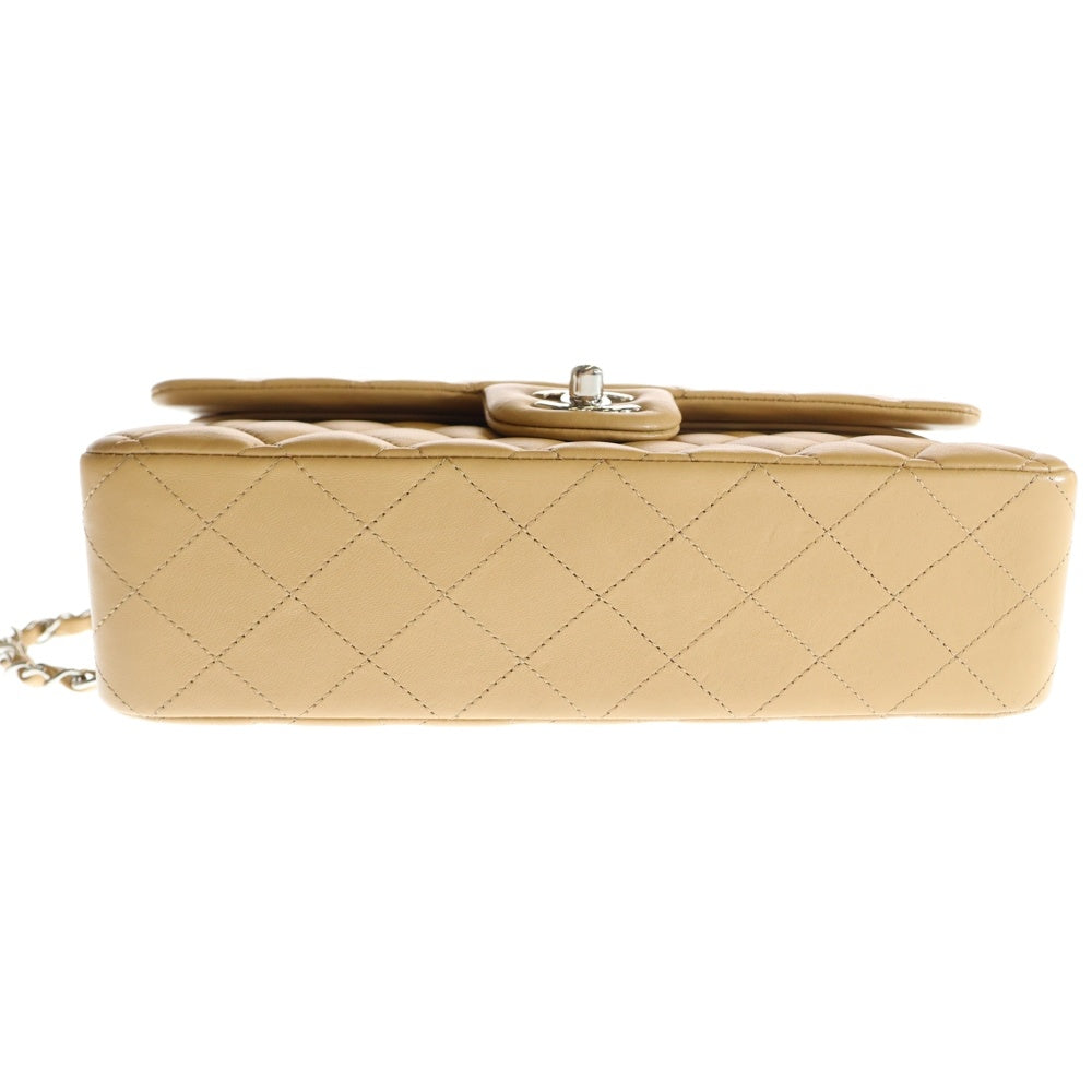 CHANEL(シャネル) マトラッセ25 ダブルフラップ ダブルチェーン ショルダーバッグ ベージュ ラムスキン シルバー金具
