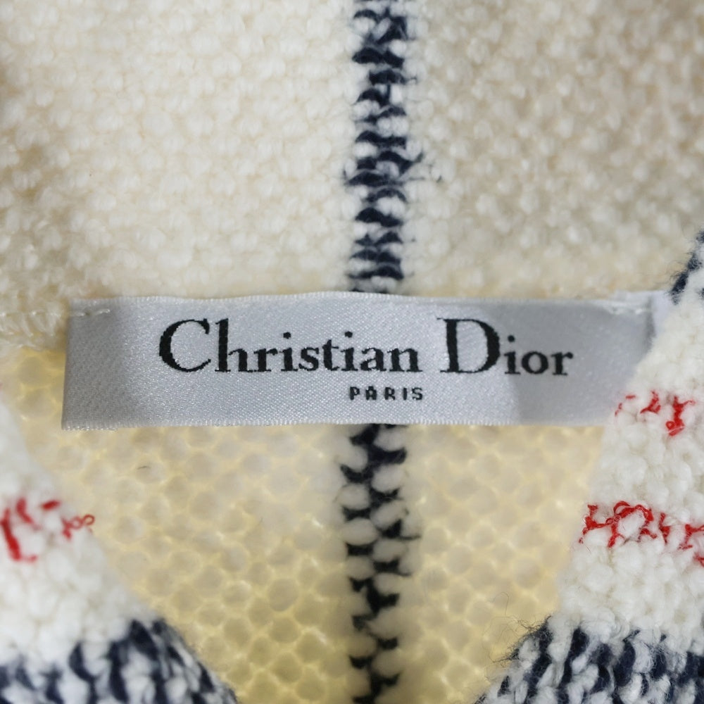Christian Dior(クリスチャンディオール) 22AW テクニカル チェック ツイード半袖ジャケット ホワイト 224V13AM706 レディース