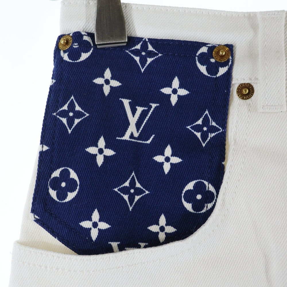 LOUIS VUITTON(ルイヴィトン) モノグラム ポケット デニムスカート レディース ホワイト FJSK02RJW
