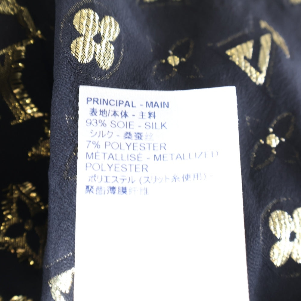 LOUIS VUITTON(ルイヴィトン) 20AW LV モノグラム 半袖シャツ レディース ブラウス RW202W XGR FJBL08 ブラック×ゴールド