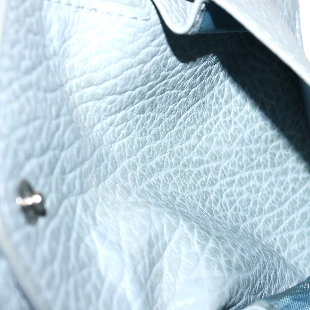 Maison Margiela 11(メゾンマルジェラ11) 四つタグ 二つ折り財布 コンパクトウォレット コインケース ライトブルー レザー