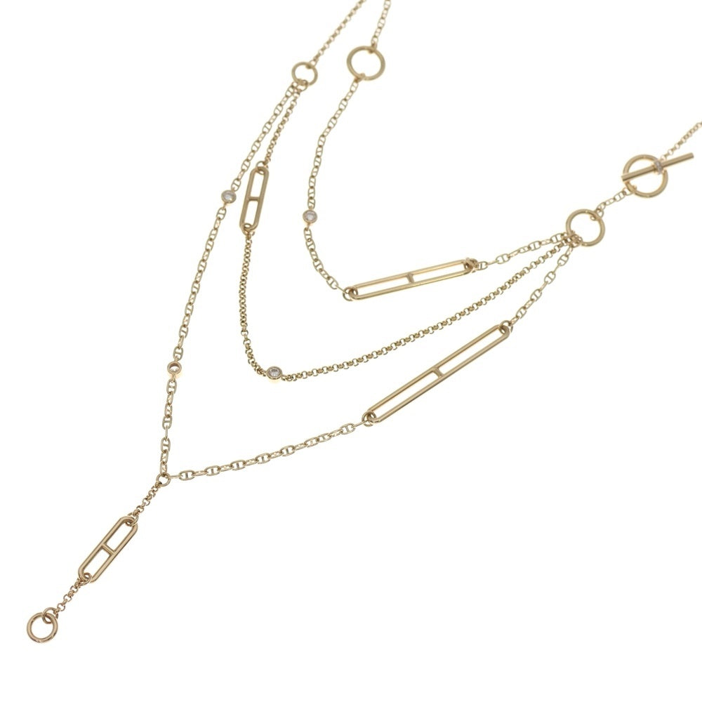 HERMES(エルメス) シェーヌダンクル ミックス カオス 12Pダイヤチェーンネックレス K18YG イエローゴールド