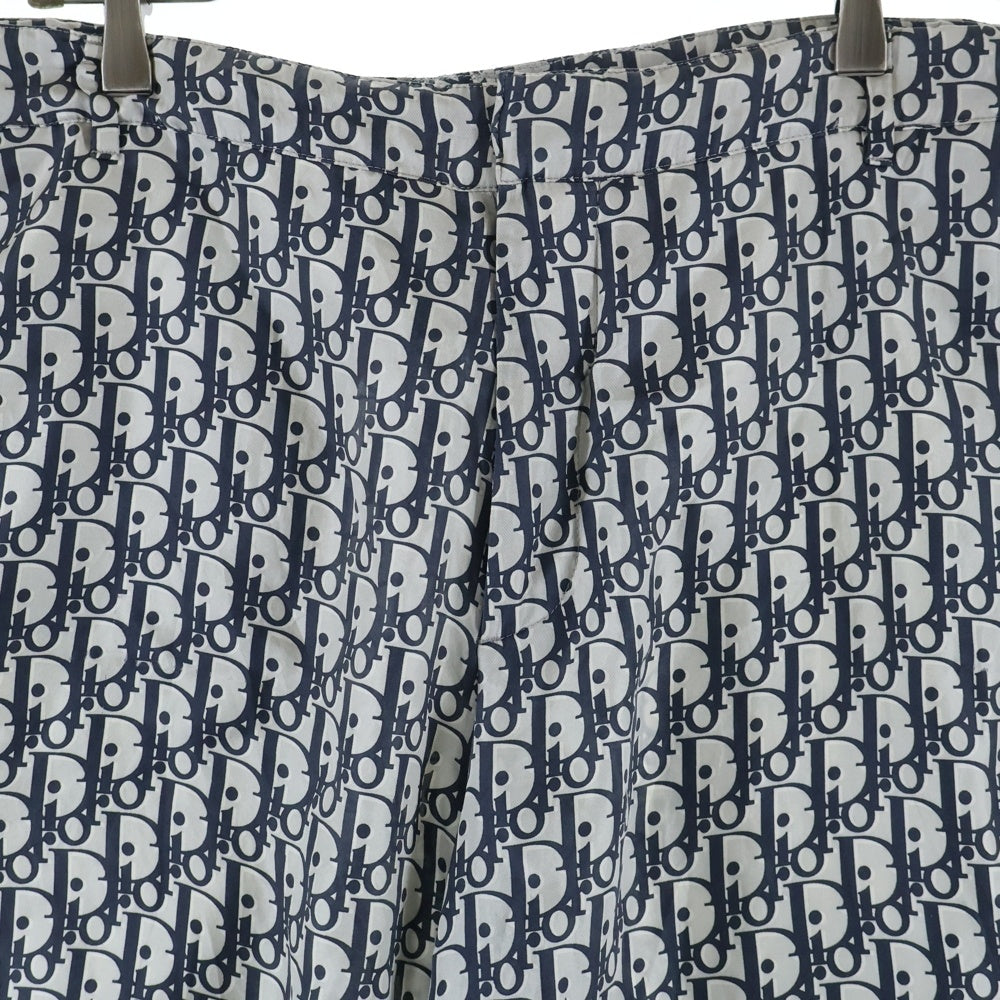 Dior HOMME(ディオールオム) 20SS Oblique Bermuda Shorts オブリーク総柄 シルクバミューダショーツ ハーフパンツ ホワイト/ネイビー 013C121A4751