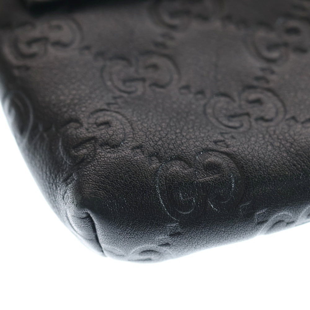 GUCCI(グッチ) グッチシマ ショルダーバッグ ブラック レザー 162916 ウエストバッグ ボディバッグ