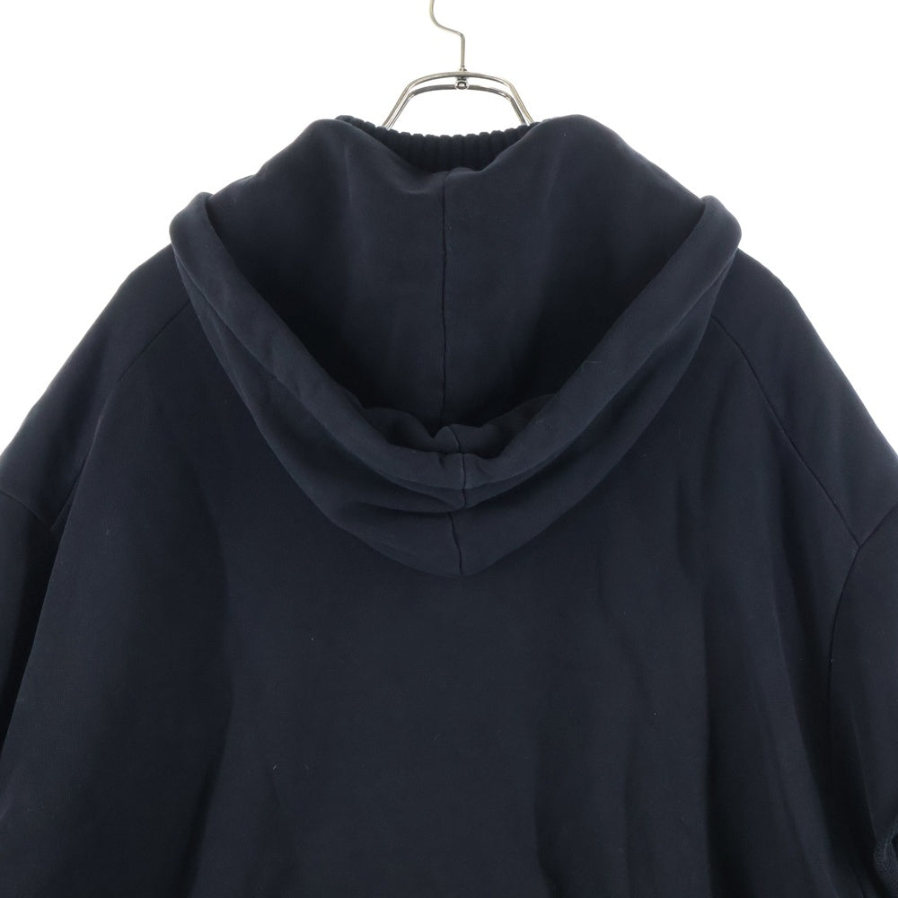 GIVENCHY(ジバンシィ) ロゴプリント スウェットパーカー フーディー ドッキング ジップアップ ウール ドライバーズニット ジャケット ブラック BM90MF4YDZ