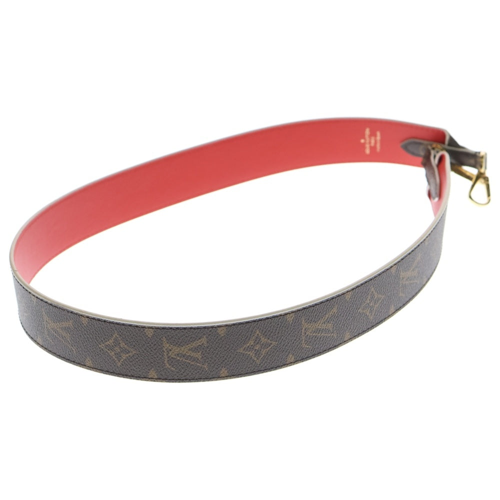 LOUIS VUITTON(ルイヴィトン) モノグラム ショルダーストラップ ブラウン×レッド PVC ゴールド金具
