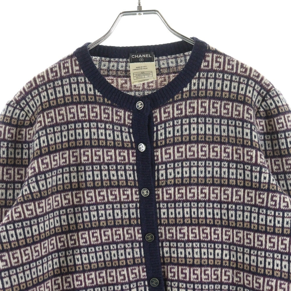 CHANEL(シャネル) 01AW ココマークボタン No.5 総柄ジャガード ウール
