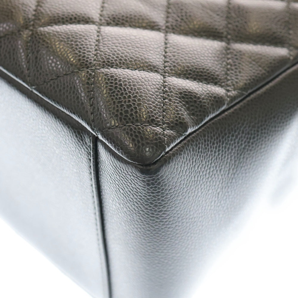 CHANEL(シャネル) マトラッセ グランドショッピング GST ココマーク キャビアスキン レザー チェーンショルダー トートバッグ シルバー金具 グレー