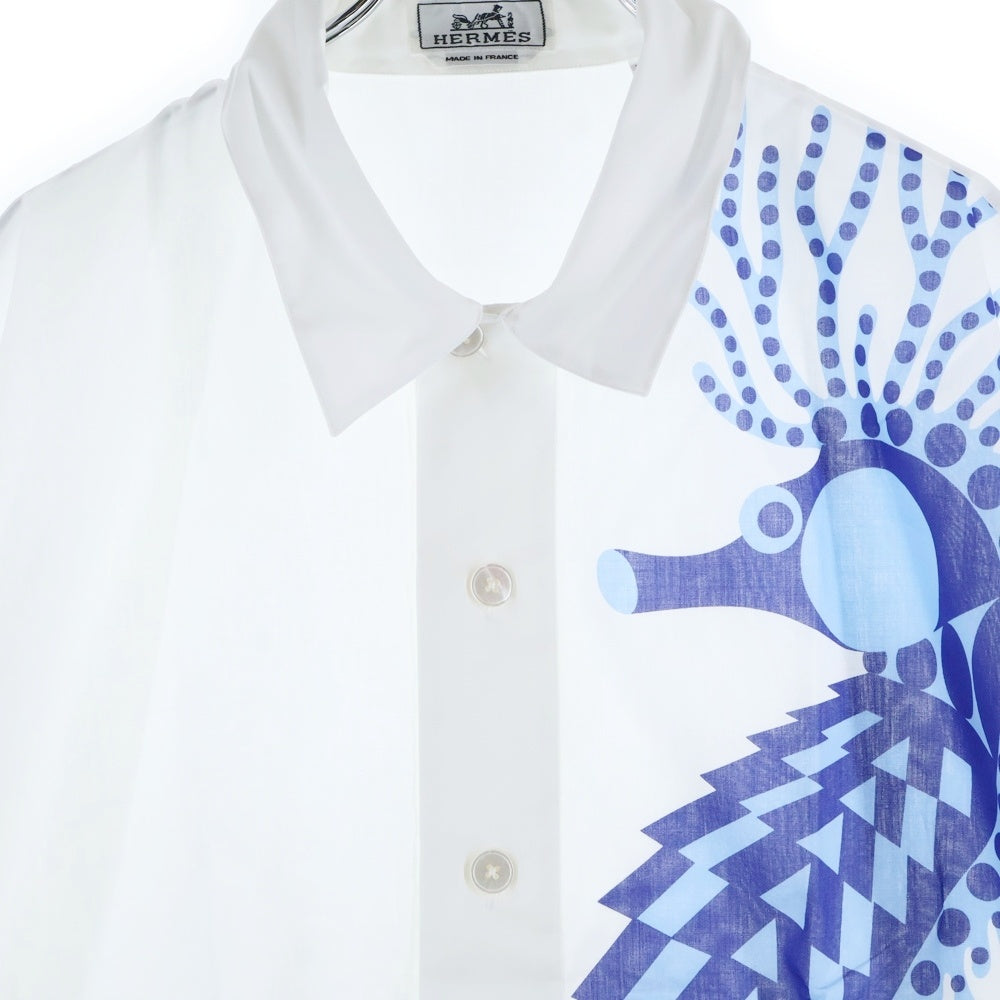 HERMES(エルメス) 23SS タツノオトシゴ柄 プリント コットン シェル