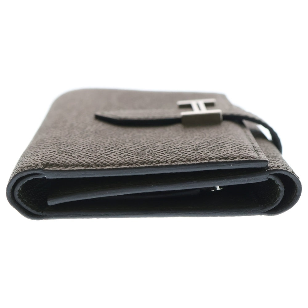 HERMES(エルメス) ベアンコンパクト 三つ折り財布 コンパクトウォレット カードケース カーキ オリーブ エプソン Z刻印 シルバー金具